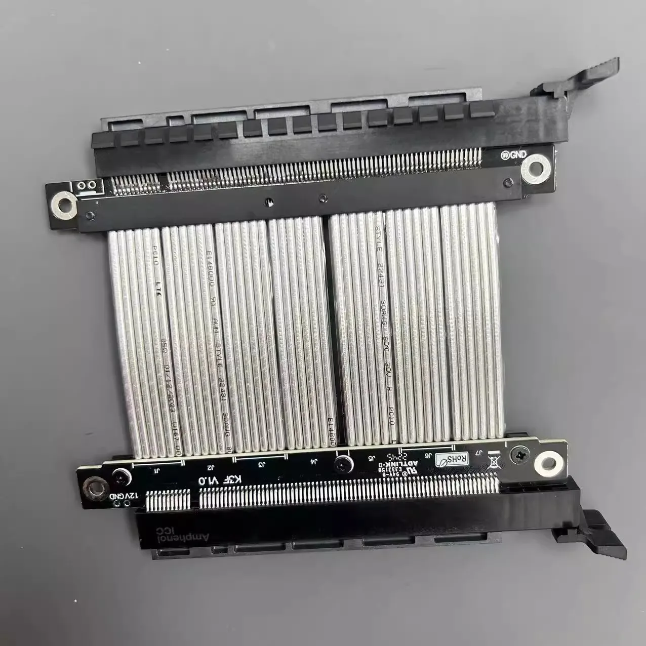 K33VS Cable plateado PCIE PCI Express 4,0 X16 a X16 extensor macho a macho Pcie TX-RX adaptador de extensión directa de señal puente - imagen 5