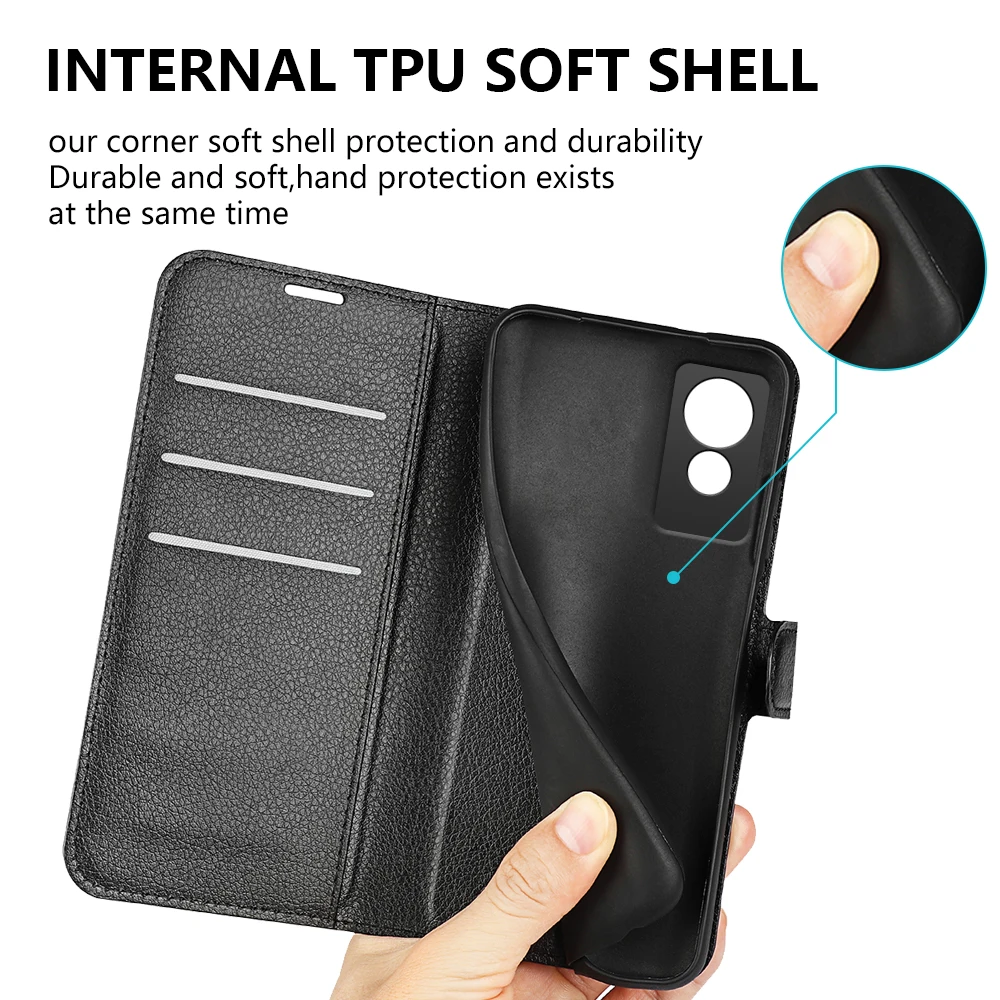 Funda de cuero con tapa para teléfono, carcasa con soporte para TCL 501, 501 - imagen 4