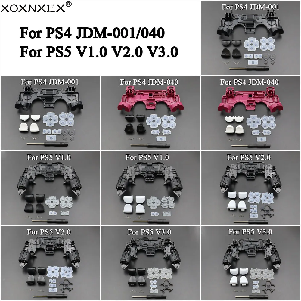 Kit de Mod de botones de disparo R2 L2 L1 R1 para PS4 Pro Slim JDM-001 040 PS5 V1 V2 V3, controlador analógico, tapas de palo, soporte interno