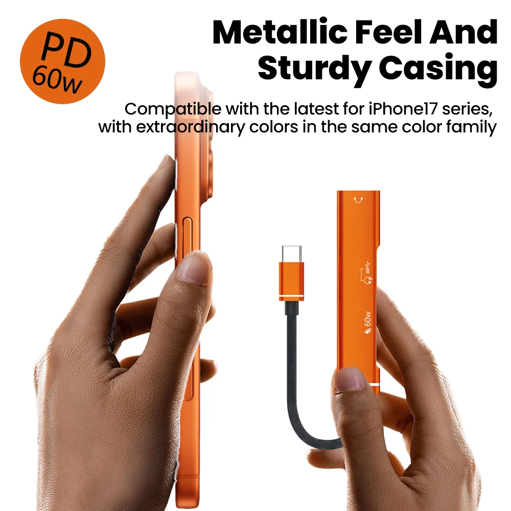 Divisor de concentrador tipo C 3 en 1, adaptador de Audio tipo C DAC, adaptador de Audio 3,5 de alta definición para iphone 15 16 17 Huawei Xiaomi Samsung - imagen 5