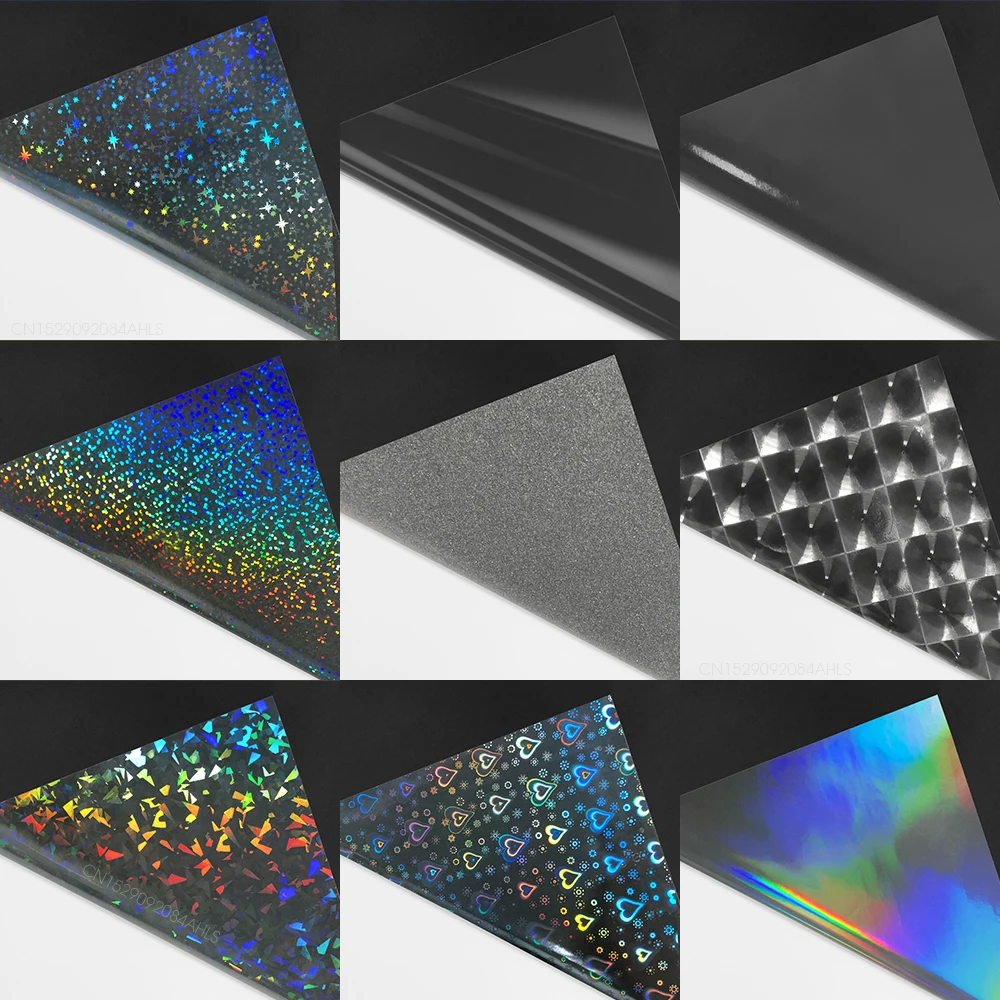Película holográfica laminada en frío, película de laminación transparente adhesiva, lámina de superposición impermeable, tarjeta de fotos protectora, 10 hojas - imagen 3