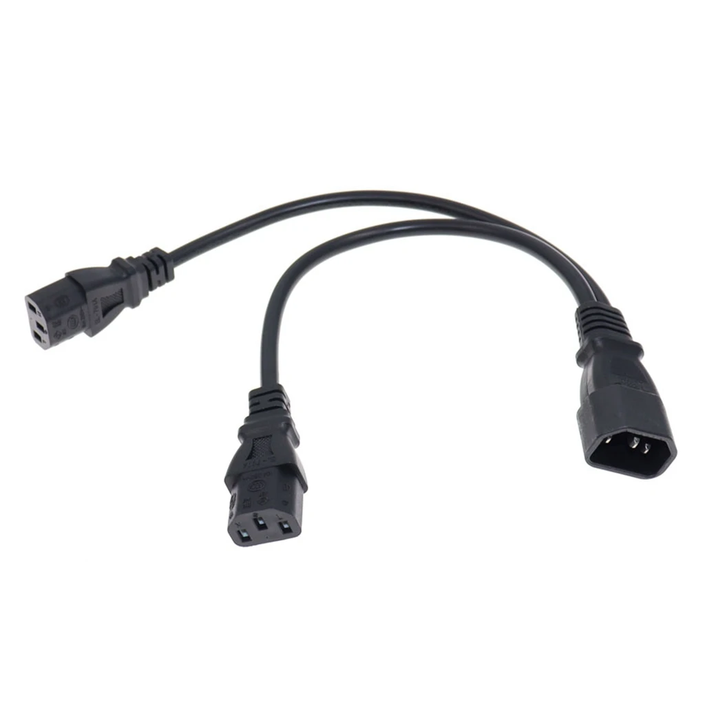 Divisor de servidor UPS C14 a 2 x C13, Cable adaptador de corriente individual C14 a Dual 5-15R C13, Cable adaptador tipo Y de corriente corta 10A 250V - imagen 3