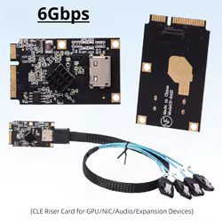 Mini PCIe PCI Express a 4 puertos SATA Oculink SFF-8612 convertidor de expansión de tarjeta elevadora extensión de disco de 6Gbps SFF 8611 a 4 * SATA SSD