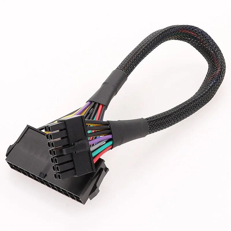 Cable de conversión de placa base Lenovo, adaptador de Cable de malla tejida de 24 pines a 10 pines y 14 pines, Cable extensible ATX hembra a macho de 20cm de longitud - imagen 2