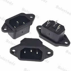 Bolantedz Conector IEC C14 Macho de Panel para Alimentación AC
