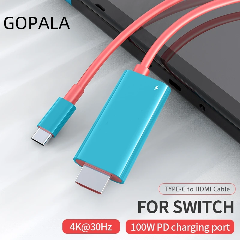 Cable tipo C a HDMI para juegos HDTV con carga PD 4K 1080P 100W Compatible con computadora portátil, tableta, teléfono móvil, SteamDeck