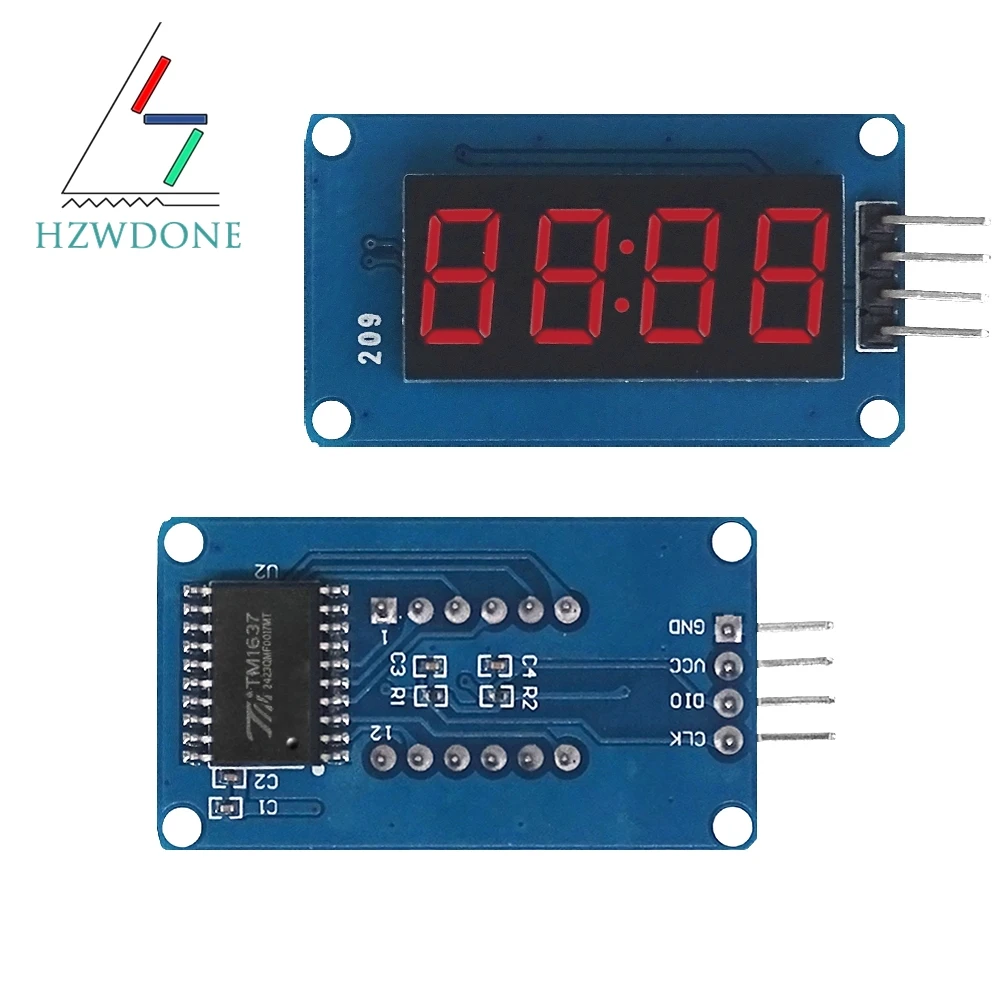 Módulo de pantalla LED TM1637 para Arduino, 7 segmentos, 4 bits, reloj de 0,36 pulgadas, tubo Digital de ánodo rojo, paquete de placa de controlador de cuatro series