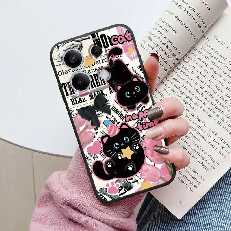 Funda de dibujos animados para Redmi 13C 4G 5G 13R Note 13 Pro Redmi13 Note13R Poco C65 M6 Pro X6 PocoM6 funda de gato lindo parachoques suave pareja - imagen 5