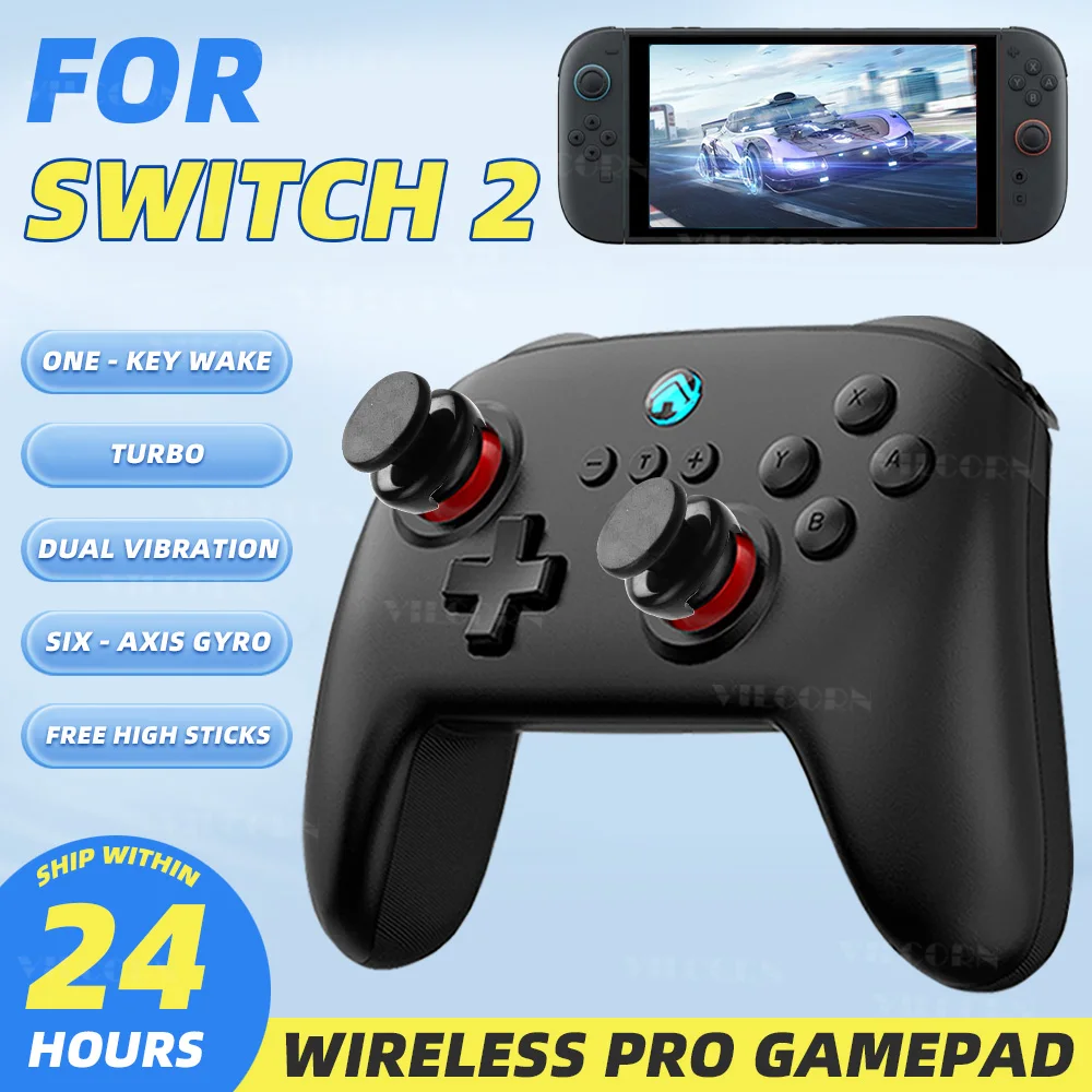 VILCORN 2025 Gamepad inalámbrico para Nintendo Switch 2 Pro controlador para Switch Series BT Joystick con pulgares de gran altura
