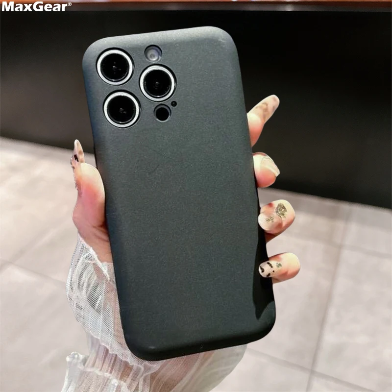 Funda de teléfono Original con forma de jabón suave de silicona líquida mate para iPhone 16 15 14 Plus 13 12 Pro Max 11 cubierta lisa a prueba de golpes - imagen 2