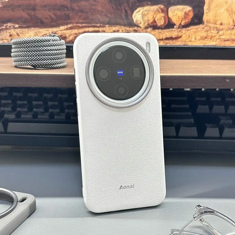 Funda para VIVO X200 X100 Ultra X200Pro MIni Funda trasera de cuero de lujo a prueba de golpes para VIVO X 200 Pro Funda de parachoques Simple - imagen 2