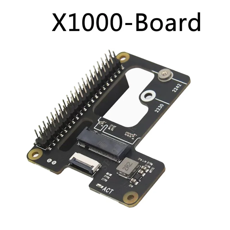 X1000 para Pi5 Raspberry Pi 5 PCIe a M.2 NVMe SSD placa adaptadora HAT X1000 2242 2230 - imagen 2