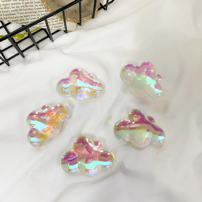 INS 3D Corea nubes soporte de teléfono para IPhone Samsung Xiaomi banda de mano plegable soporte de dedo - imagen 2