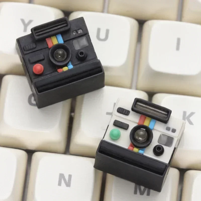 DIY personalizado artesanal Keycap Polaroid cámara resina lindo cereza perfil Keycaps para teclado mecánico tapas PC Gamer regalos de vacaciones