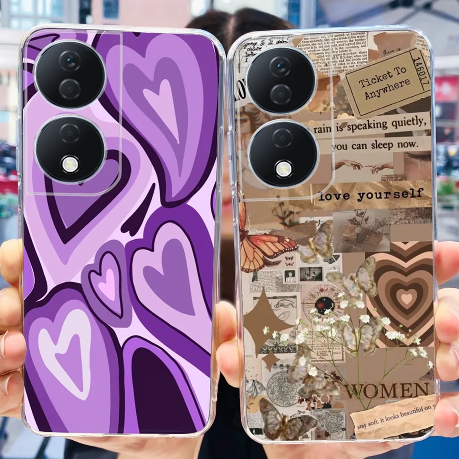 Funda de silicona transparente para Honor X7b, cubierta bonita pintada a la moda, para teléfono CLK-LX1, Fundas suaves para Honor X7b X 7b, Honor X7b - imagen 3