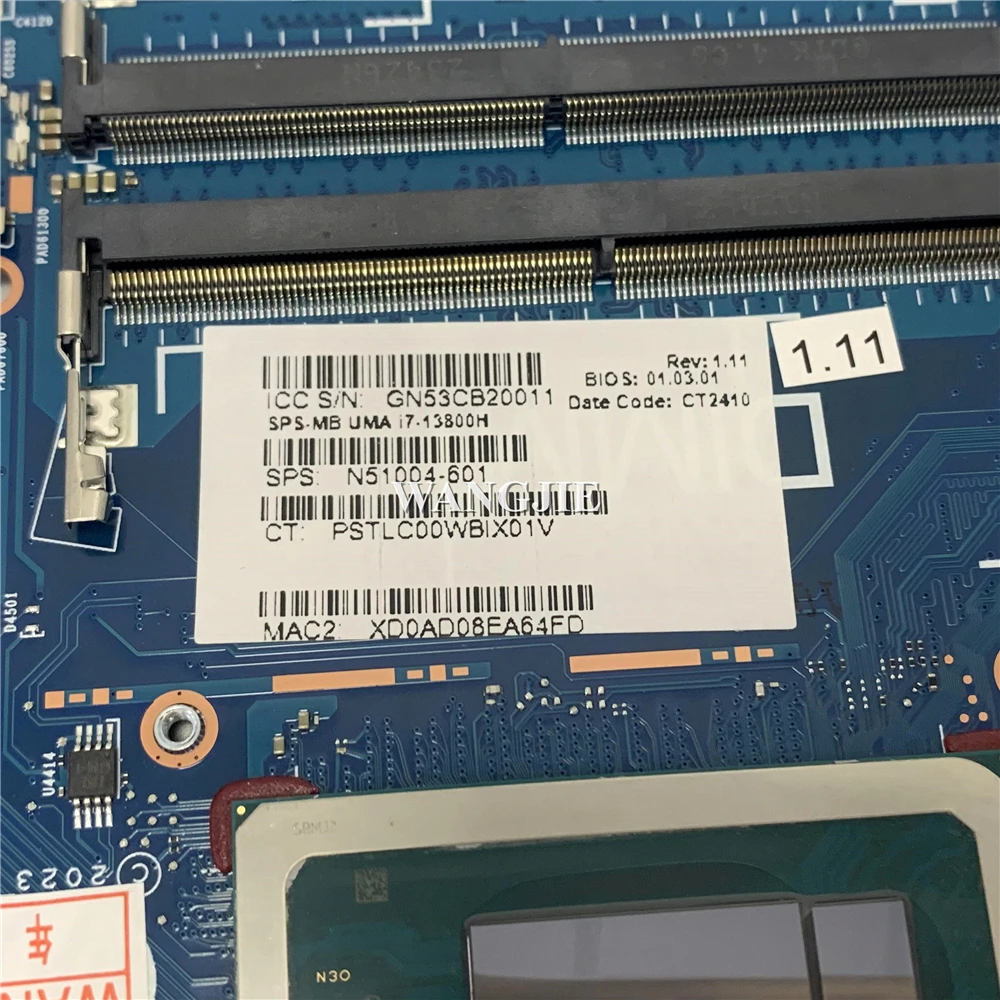 N51004-601 para HP ZBook Studio 16 pulgadas G10 placa base para ordenador portátil 6050A3470001-MB-A01 SRMJ2 I7-13800H CPU 100% en funcionamiento - imagen 4