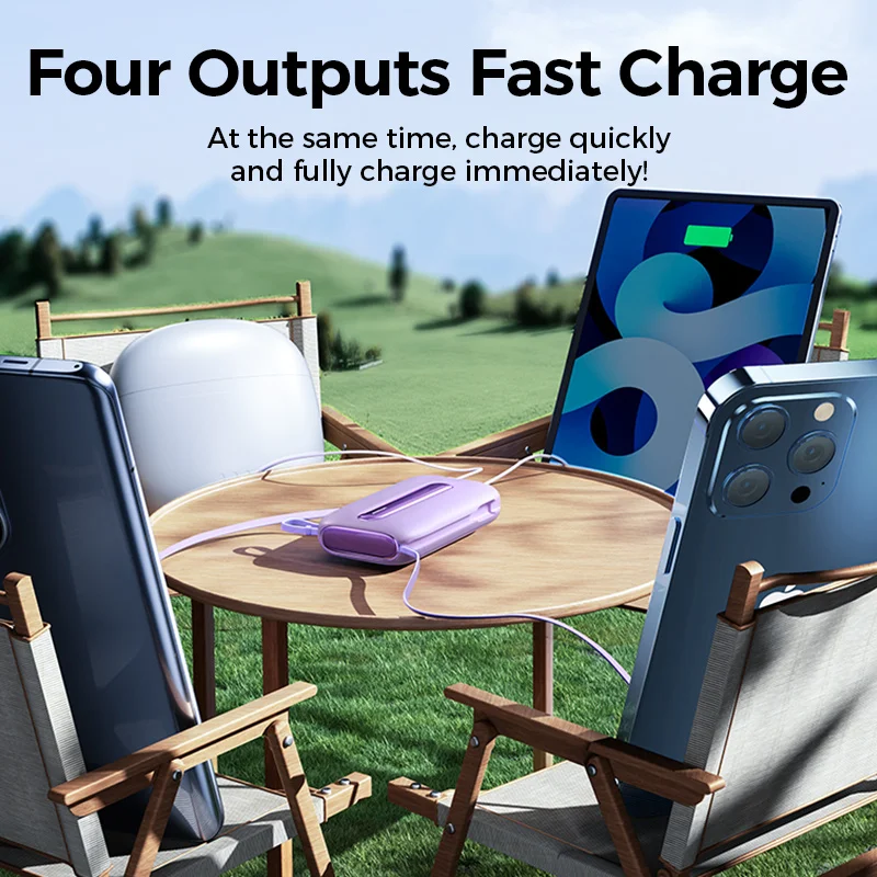 Joyroom-Batería Externa de 20000mAh con cuatro puertos de carga, PowerBank de 22,5 W con Cable tipo C para iPhone, cargador PD QC3.0 para Samsung y Xiaomi - imagen 5