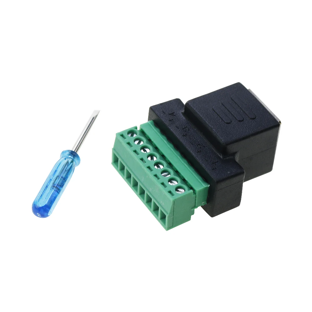 Bloque de terminales de tornillo RJ45 a 8 p, conector Ethernet RJ45 macho hembra a 8 pines, Cable adaptador de red para CCTV DVR - imagen 4