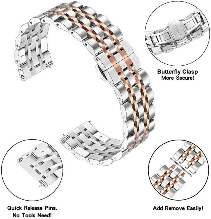 Correa de acero inoxidable para Huawei Watch D2, Correa de Metal de negocios para Huawei Watch D2, accesorios para reloj - imagen 5