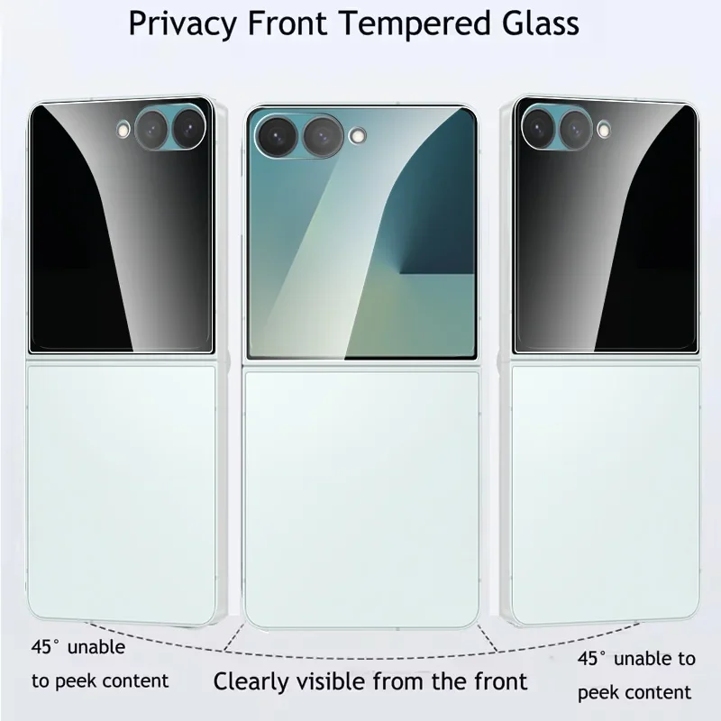 Z Flip 7 2 uds protector de pantalla de privacidad para Samsung Galaxy Z Flip7 Flip7 5G Anti espía protector de vidrio Flip teléfono 7 funda amigable - imagen 3