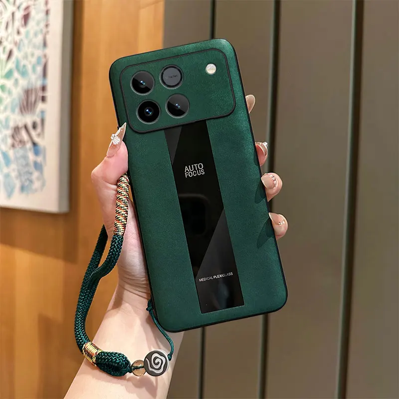 Funda para Honor Win RT, textura de piel de oveja, cuero PU, patrón de nube retro, funda con cuerda de mano para Huawei Honor Win RT, Funda protectora - imagen 2