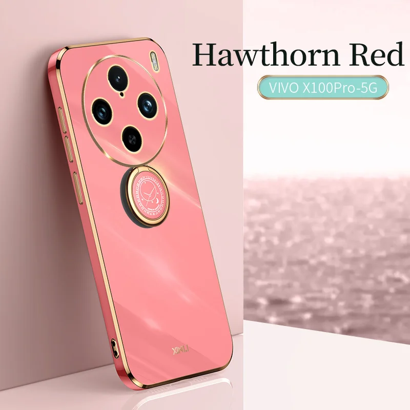 Funda trasera de silicona suave para OPPO Find X7 Ultra 6D, carcasa cuadrada delgada con soporte de anillo, Color caramelo, para OPPO Find X6 Pro X5 - imagen 3