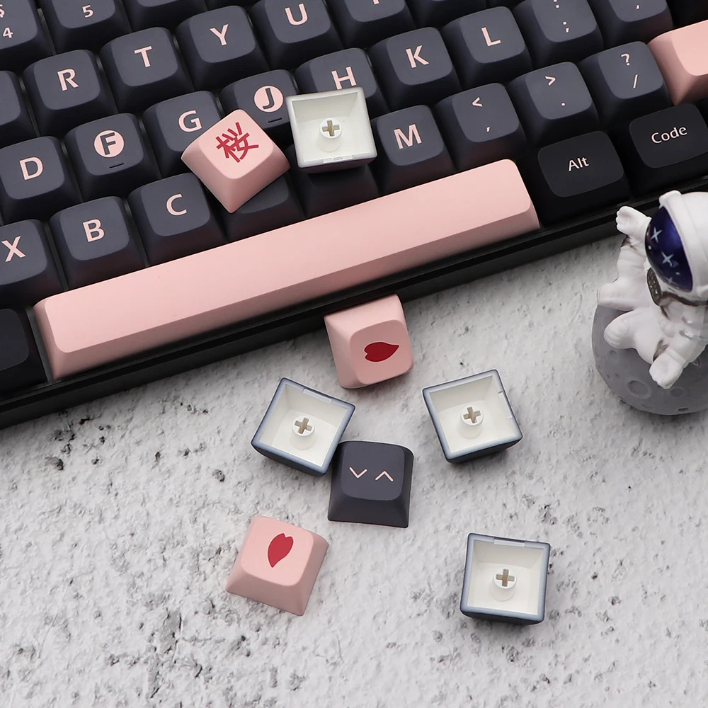 134 teclas NightSakura Keycap pbt XDA para dz60/RK61/gk64/68/84/96/104 Teclado mecánico gmk iso Key Cap 7u Split Spacebar bar - imagen 5