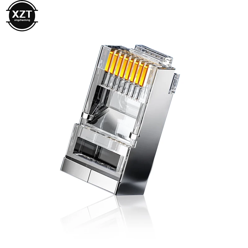 Conector rj45 Cat6, conectores de red blindados, enchufe rj45, terminales 8p8c para stp, Cable Ethernet, interruptores, módem