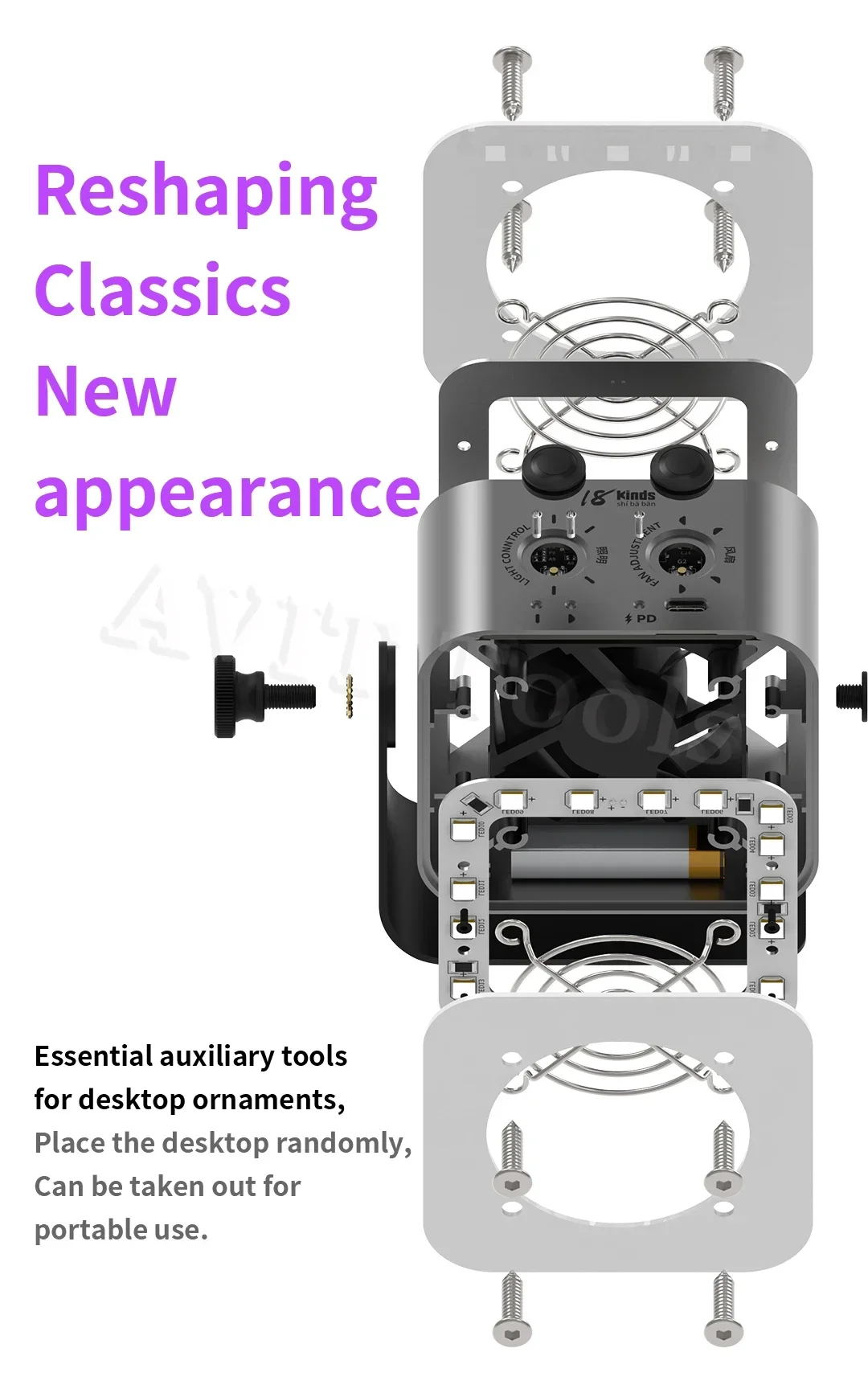 Lámpara de mantenimiento avanzada 3 en 1, 18 tipos, iluminación concentrada, ventilador de escape para fumar, reparación de placa base de teléfono y disipación de calor - imagen 4