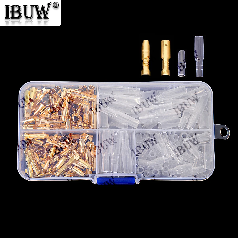 200 Uds conector de cable eléctrico de coche diámetro 4,0 terminal de engarzado tipo bala 4mm hembra macho terminal de prensa en frío funda protectora - imagen 4