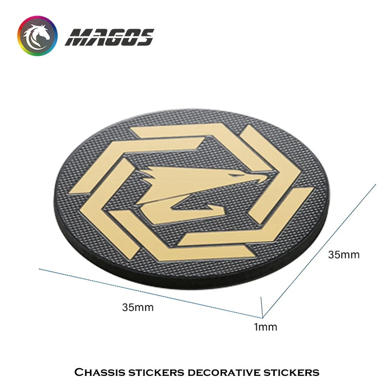 MOD PC Case Fan 12CM Metal Sticker ROG MSI AORUS Logos Gamer Gold-Plated Fan  Decorative Sticker Label 3 Pcs/Lot - imagen 5