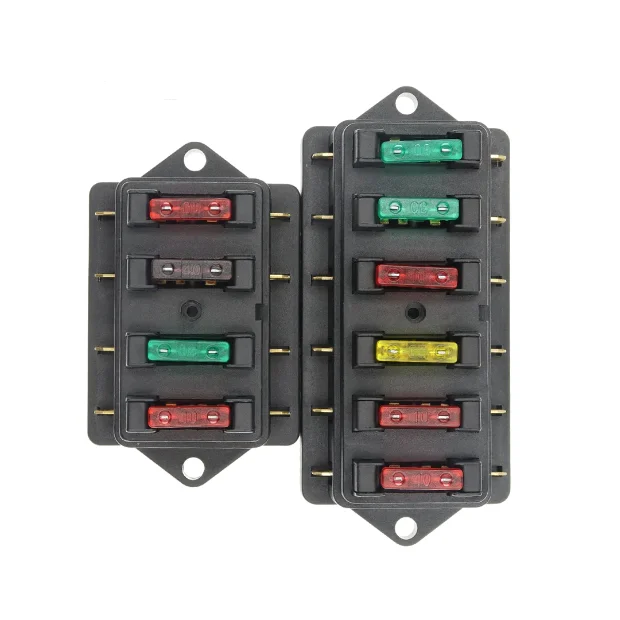 Caja de fusibles para coche de 4/6/8/12 vías, portafusibles para coche, camión, caja de fusibles de cuchilla automática con fusibles 4/6/8/12 para circuito estándar ATO de 12V 24V - imagen 5