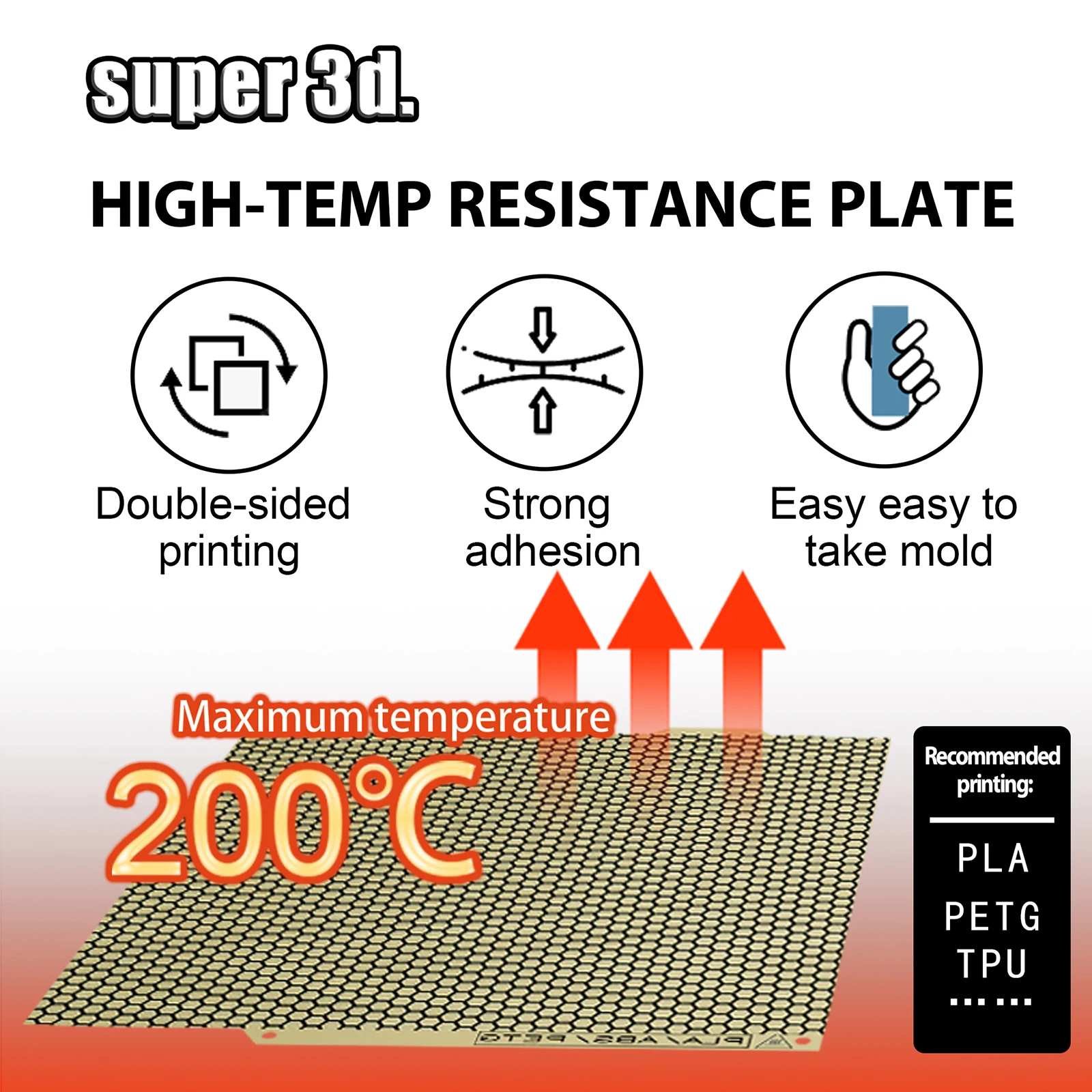 Bambu Lab A1 Mini placa de construcción PEY PEO PEI cama de panal hoja de acero de resorte hoja de Pei 184x184 placa de bambú para Bambulab impresión 3D - imagen 4