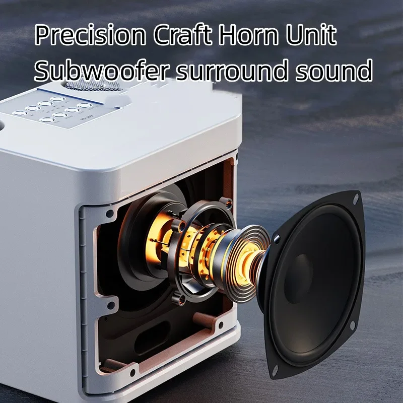 Máquina de Karaoke con micrófono Dual de YS-203 para adultos y niños, sistema de altavoces PA Bluetooth portátil con 2 micrófonos inalámbricos para el hogar - imagen 5