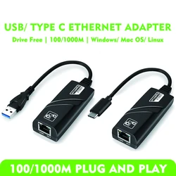 Adaptador USB-C a RJ45 Gigabit 1000 Mbps para PC y MacBook