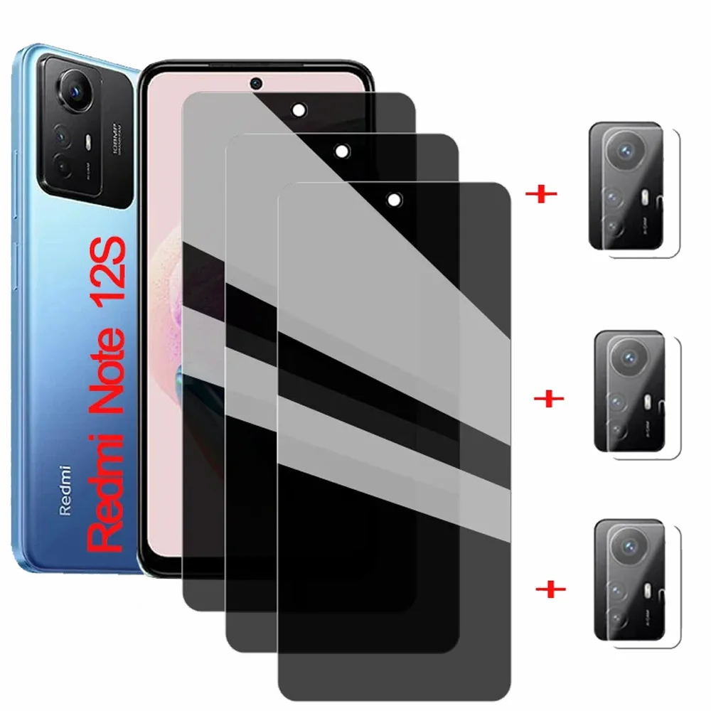 privacidad Protector de pantalla Redmi Note 12 cristal templado antiespía Redmi Note 12S Vidrio antideslumbrante Xiaomi Redmi Note 12S glass cristal Redmi Note 12 S Película anti-pío Redmi Note 12 Pro Plus