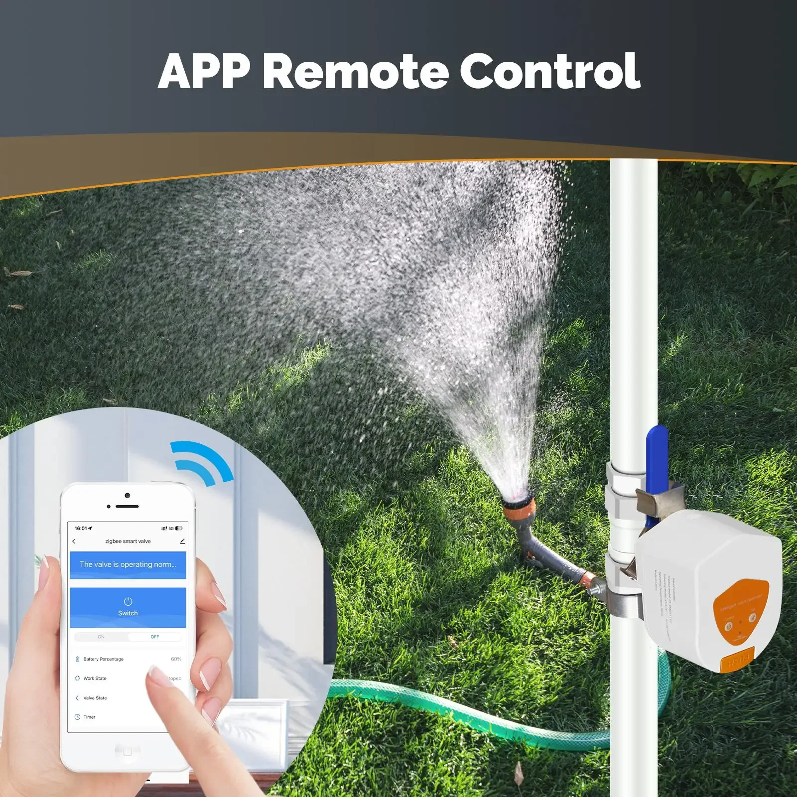 MOES Tuya ZigBee-controlador de válvula de Gas y agua con batería inteligente, Control por voz automático de bajo consumo de energía con Alexa y Google Home - imagen 3