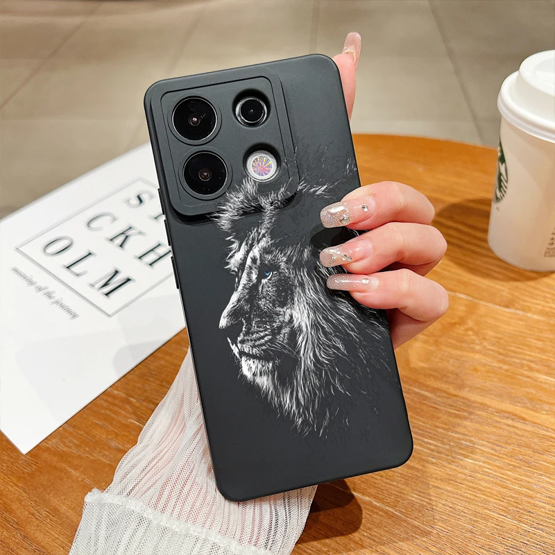 Funda de teléfono con patrón de León para Xiaomi, carcasa para Poco X6 Pro, 11 Lite, 5G, NE, 13, 13T, 12, 12T, Poco M6, X5, F5 Pro, 14 - imagen 3