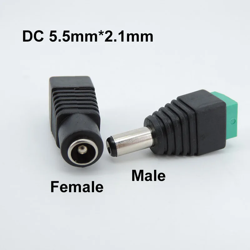 1 par/3 pares macho + hembra 2,1mm x 5,5mm para conector adaptador de toma de corriente CC para cámara CCTV H2 - imagen 2