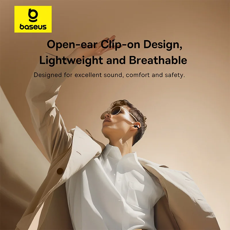 Baseus Bass 15 Clip auriculares abiertos inalámbricos Bluetooth 5,4 Clip de oreja auriculares deportivos TWS auriculares ENC de 2 micrófonos - imagen 3