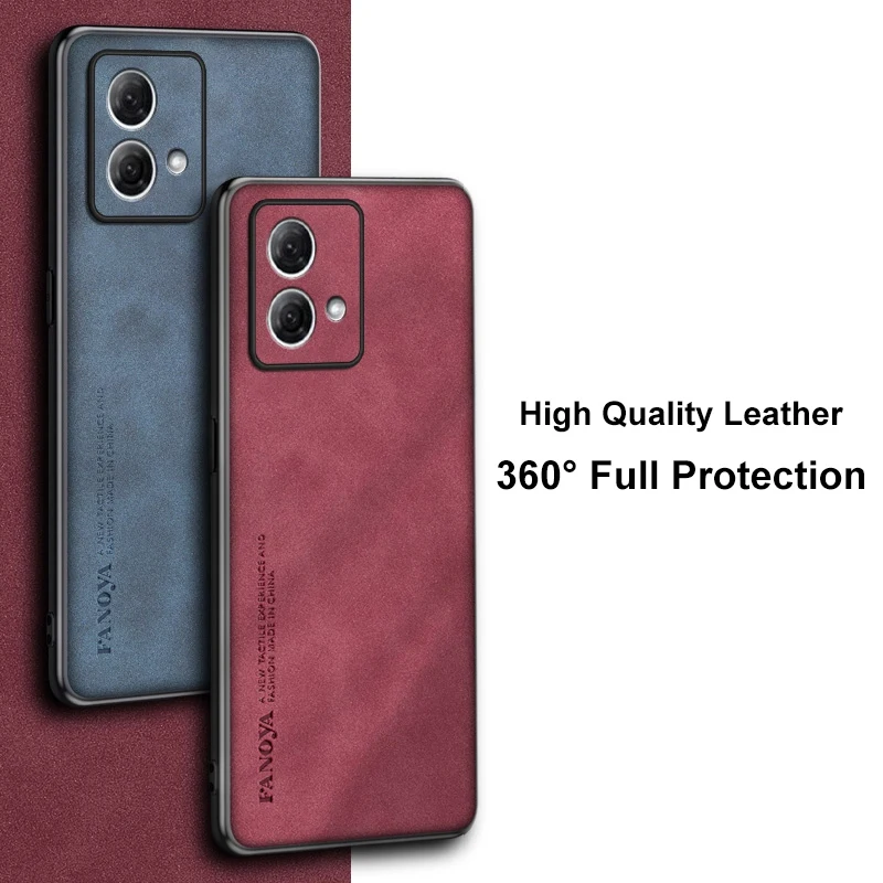 Funda de cuero PU de lujo para Motorola Moto G84, cubierta trasera mate, protección completa, funda de teléfono de silicona para Motorola G84 5G MotoG84 - imagen 3