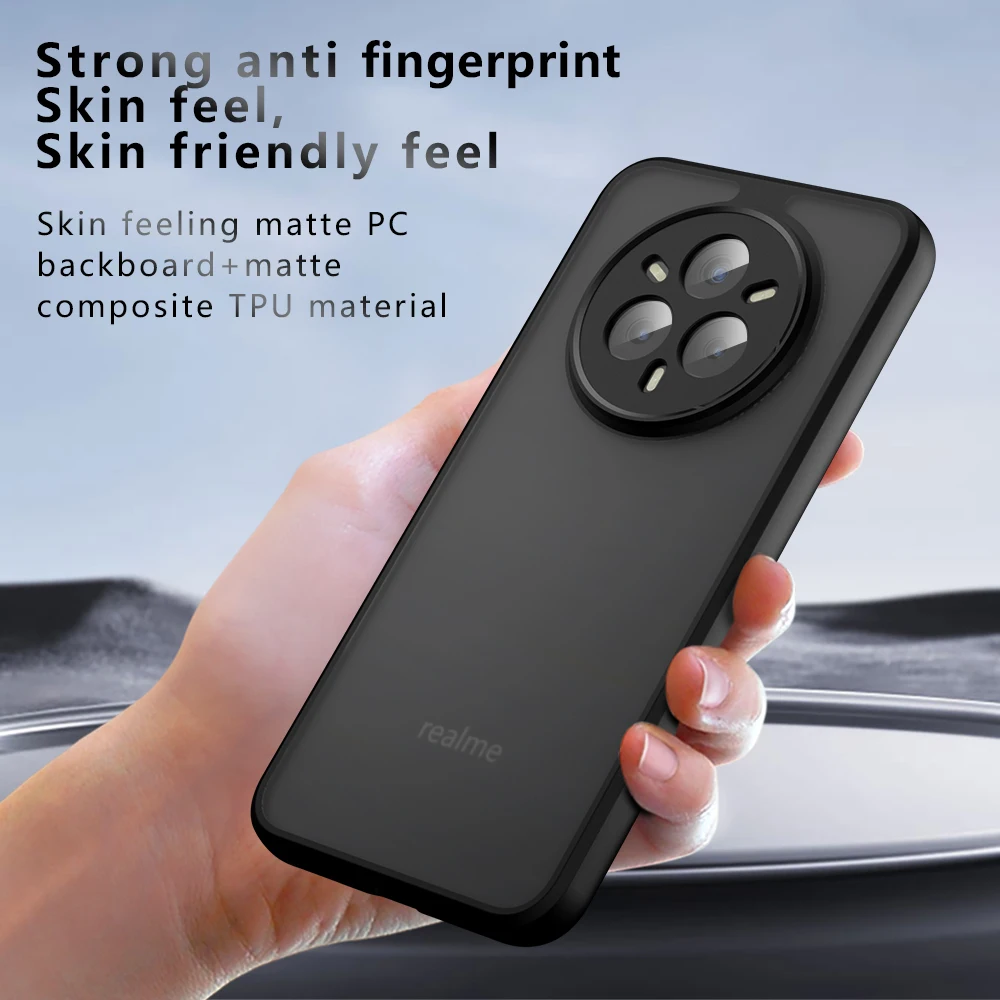 Funda para Realme 14 13 Pro Plus Lite, Funda acrílica transparente esmerilada respetuosa con la piel para Realme14 13 Pro Plus, Funda de parachoques a prueba de golpes - imagen 3