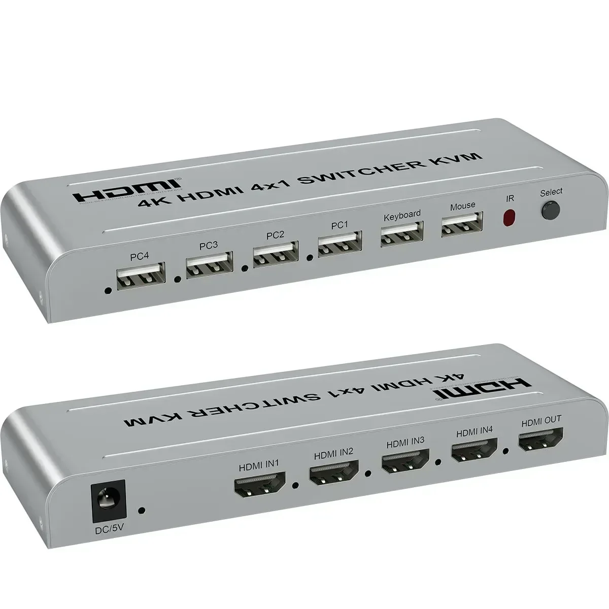Conmutador KVM HDMI 4K 30hz 4x1, convertidor de Audio y vídeo 4 en 1 salida, compatible con teclado USB, Control de ratón, 4 unidades, portátil a proyector de TV - imagen 4