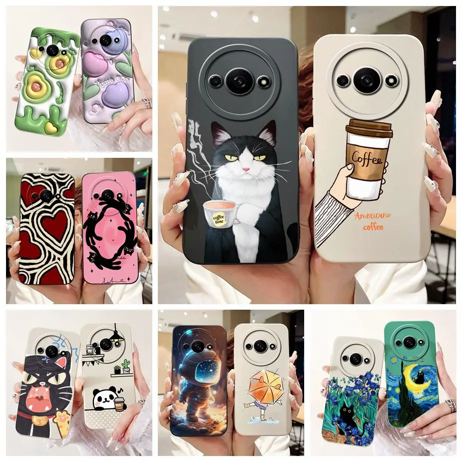 Para Xiaomi Redmi A3 funda de lujo pintada con caramelo fundas de teléfono a prueba de golpes para Xiaomi Redmi A3 RedmiA3 Fundas suaves 6,71 ''parachoques