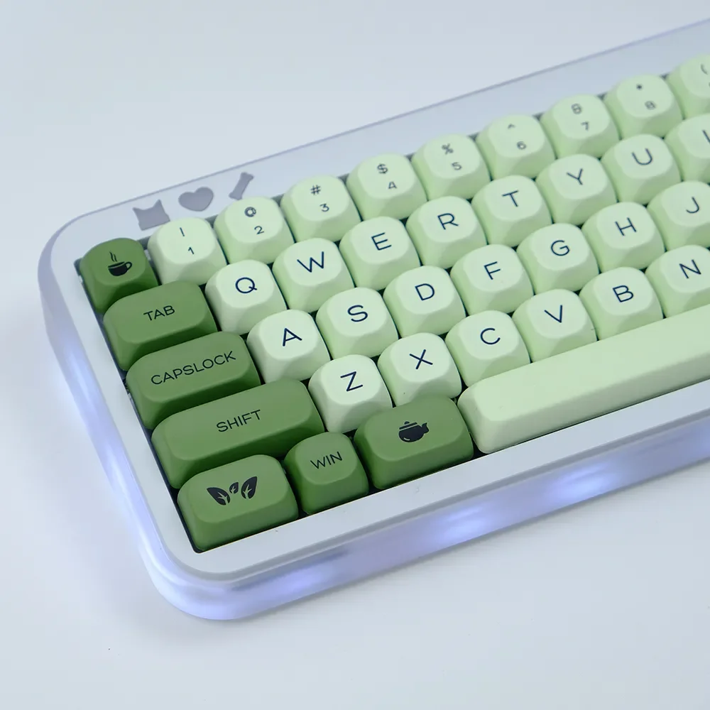135 teclas Matcha verde KOA MOA perfil Keycaps japonés coreano tinte-Sub PBT Keycap para Cherry Mx Switch Teclado mecánico 7U ISO - imagen 3