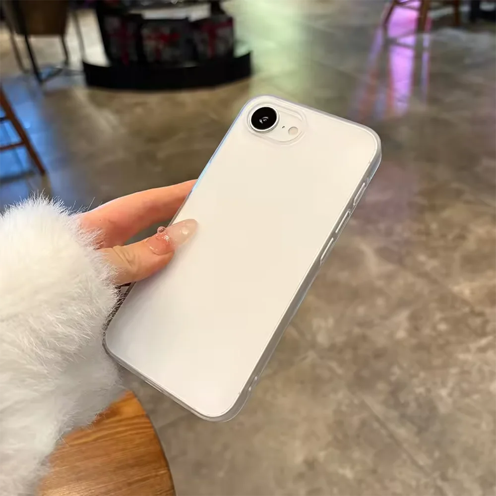 Funda ultrafina de TPU de 0,5mm para iPhone 16E 16 15 14 13 12 Pro Max Plus, cubierta trasera colorida transparente mate, carcasa translúcida