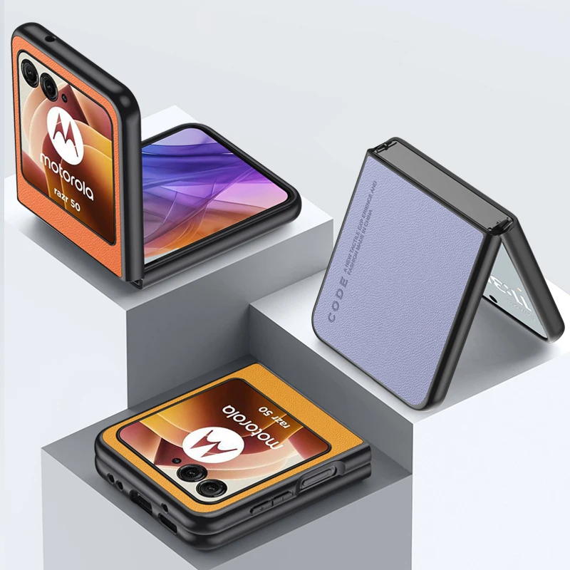 Funda de cuero para Motorola Razr 50, funda de fibra de carbono Ultra lujosa, mate, ultrafina, a prueba de golpes, dura, para Moto Razr50Ultra Coque - imagen 5