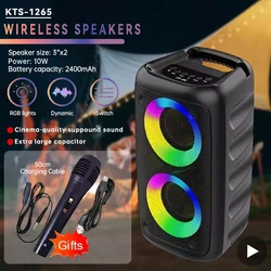 Altavoz Bluetooth Karaoke con micrófono, subwoofer portátil LED TWS
