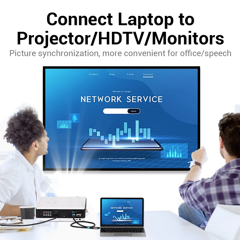 Vention Adaptador USB C a DisplayPort Cable 4K tipo C a DP para MacBook Huawei Xiaomi USB C a Displayport Thunderbolt Converter - imagen 4