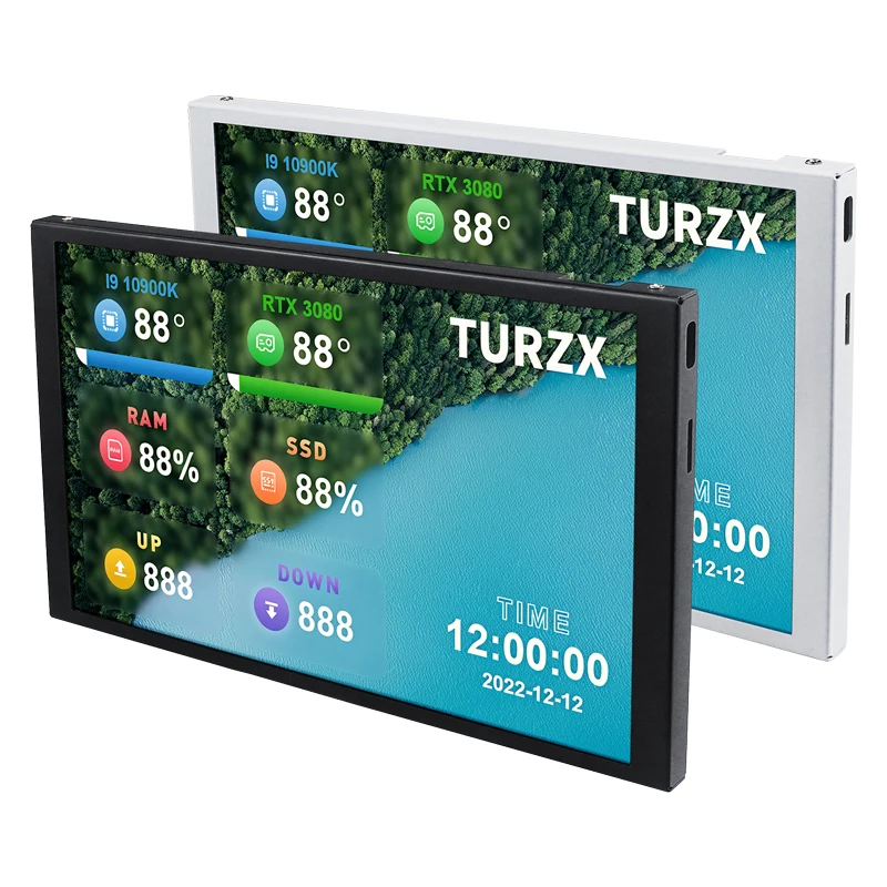 TURZX pantalla secundaria de 8 pulgadas IPS USB LCD CPU GPU RAM 1280*800 Monitor de ordenador extensión de escritorio para Windows 10 11 - imagen 5